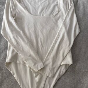 All Saints Cream Long Sleeve Bodysuit